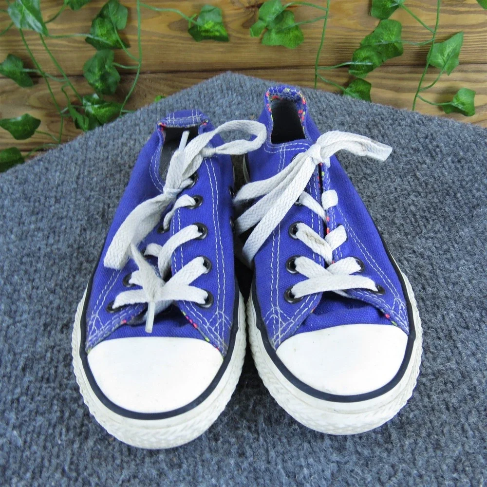 Converse Girls Sneaker‎ Low Top Sz T 12 Medium Purple Fabric Lace Up